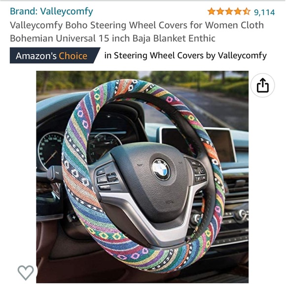 Other - NWT Amazon || Boho Steering Wheel Cover